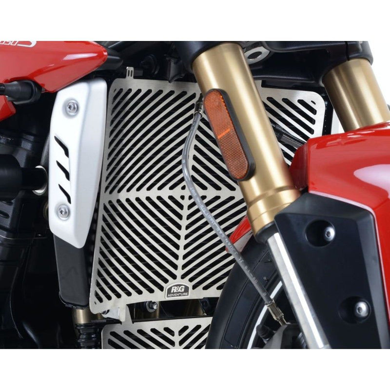 Load image into Gallery viewer, R&G Racing Stainless Steel Radiator Guard For 2017-2018 Triumph Speed Triple R