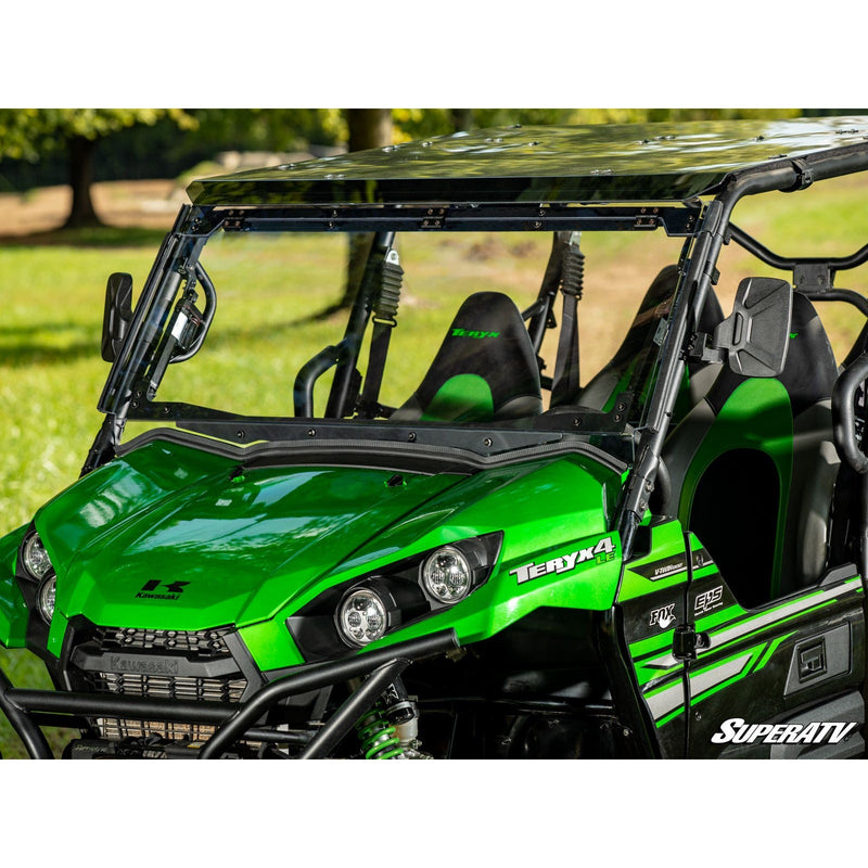 Load image into Gallery viewer, SuperATV Kawasaki Teryx MaxDrive Power Flip Windshield PFWS-K-TRX4-70