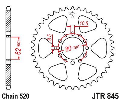 Load image into Gallery viewer, JT Sprockets Rear Steel Sprocket 49 Tooth 49T 520 Chain JTR845.49