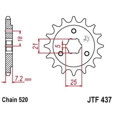 Load image into Gallery viewer, JT Sprockets Front Steel Countershaft Sprocket 14 Tooth 14T 520 Chain JTF437.14