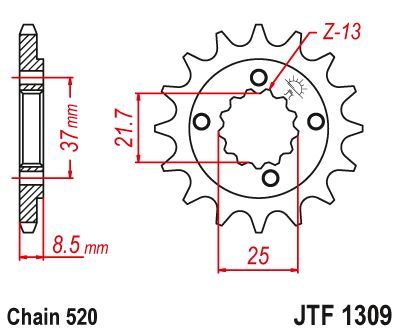 Load image into Gallery viewer, JT Sprockets Front Steel Countershaft Sprocket 14 Tooth 14T 520 Chain