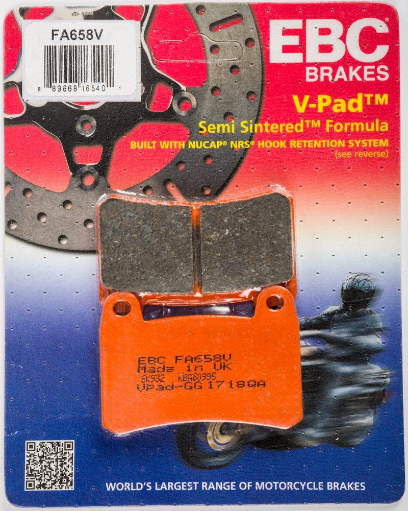 Load image into Gallery viewer, EBC 1 Pair V-Pad Semi-Sintered Touring Brake Pads MPN FA658V
