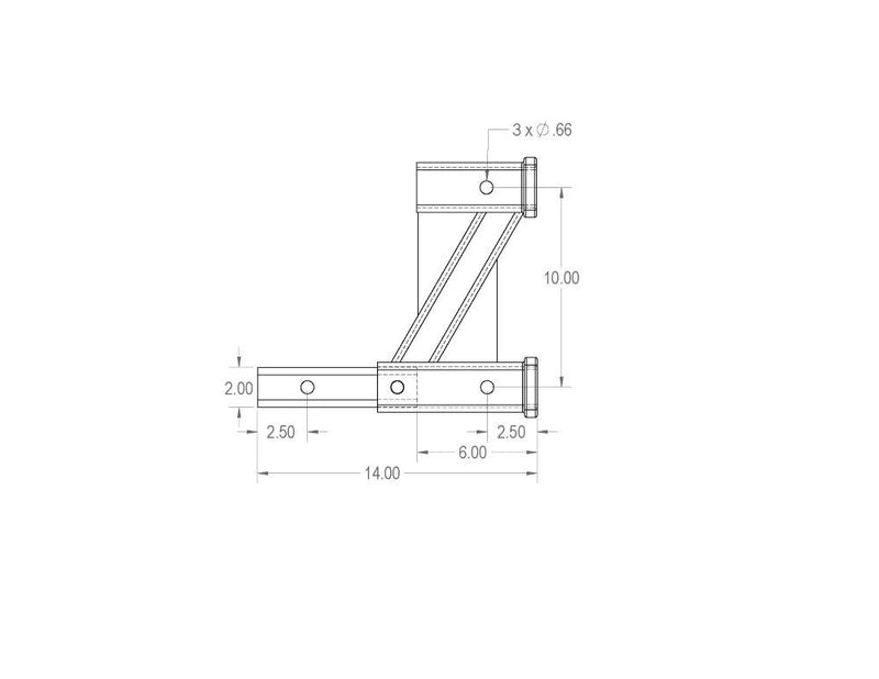 Load image into Gallery viewer, Rigid Hitch (CHE-10) Tow Bar and Accessory Receiver - 10 Inch Drop/Rise - Made in USA
