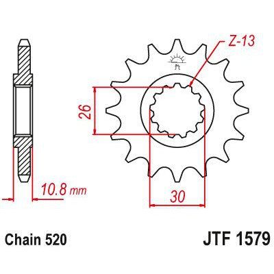 Load image into Gallery viewer, JT Sprockets Front Steel Countershaft Sprocket 15 Tooth 15T 520 Chain