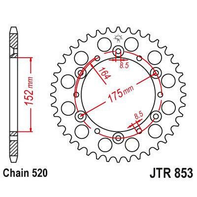 Load image into Gallery viewer, JT Sprockets Rear Steel Sprocket 42 Tooth 42T 520 Chain JTR853.42