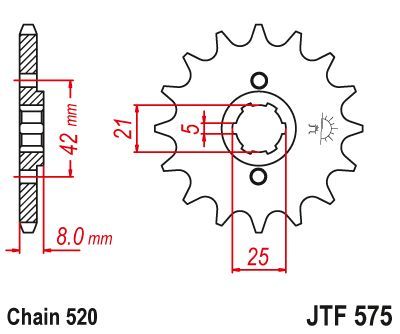 Load image into Gallery viewer, JT Sprockets Front Steel Countershaft Sprocket 14 Tooth 14T 520 Chain JTF575.14