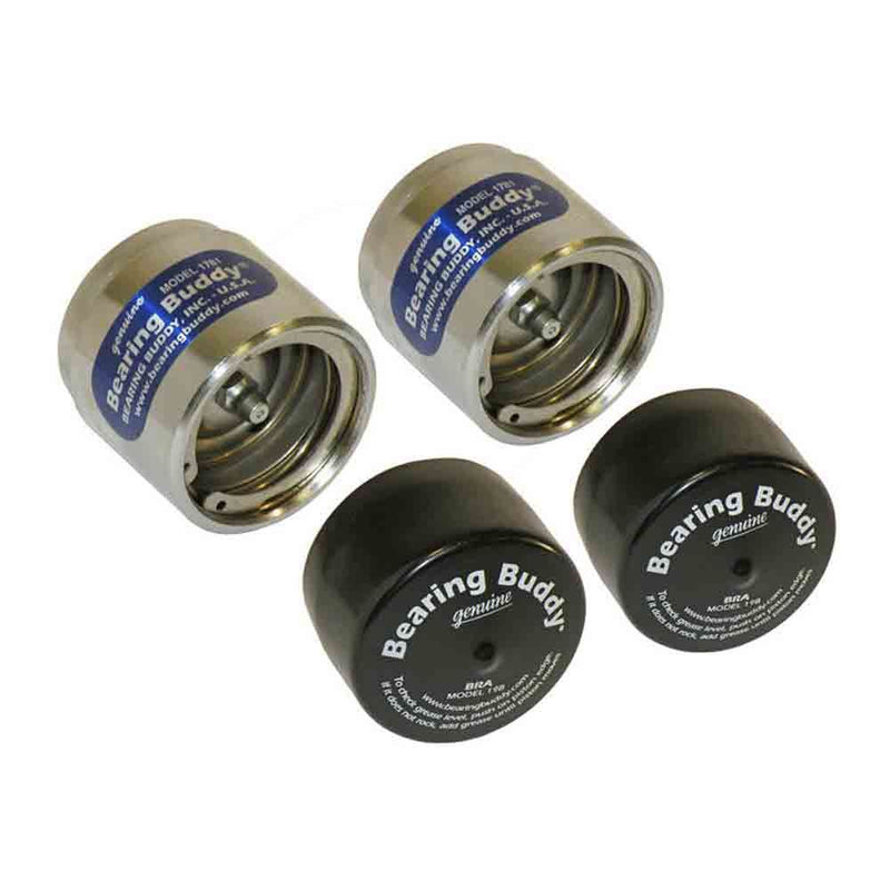 Load image into Gallery viewer, Bearing Buddy Chrome Bearing Protectors with Bras - (Pair) - 1.781" Diameter