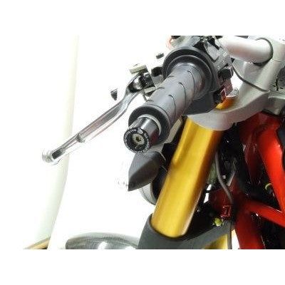 Load image into Gallery viewer, R&G Racing Black Bar End Sliders For 2009-2011 Ducati Monster 1100