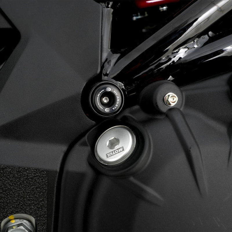 Load image into Gallery viewer, R&G Racing Black Lower Trellis Frame Plug For 2013-2016 MV Agusta Brutale 675