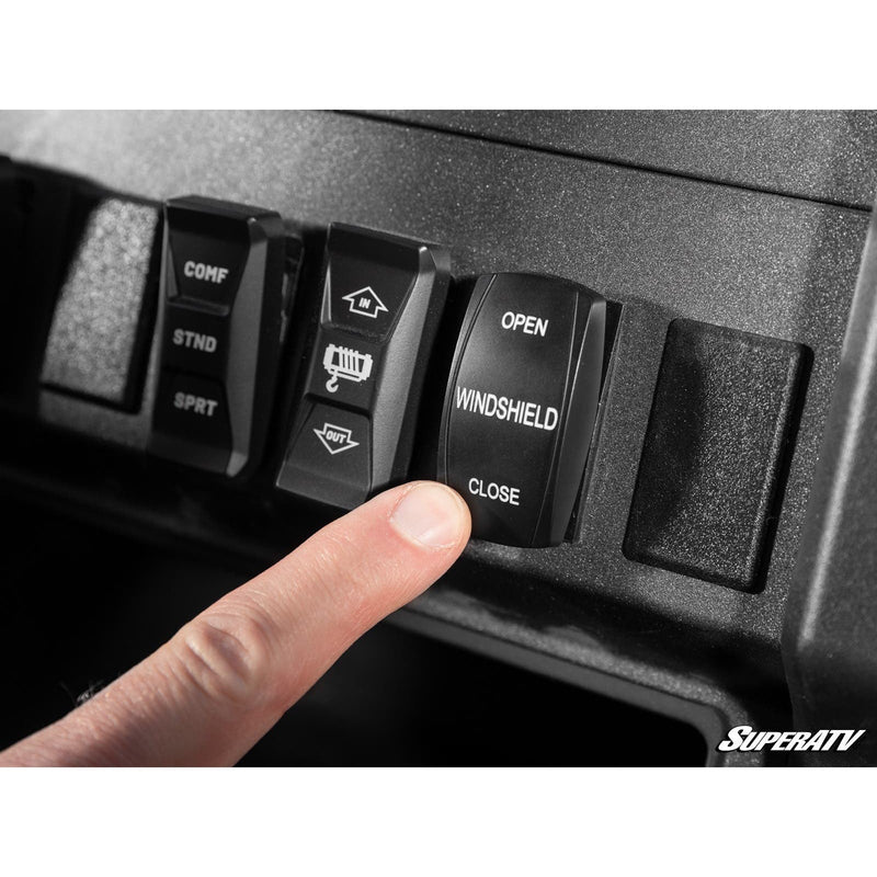 Load image into Gallery viewer, SuperATV Polaris Xpedition MaxDrive Power Flip Windshield PFWS-P-XPD-70