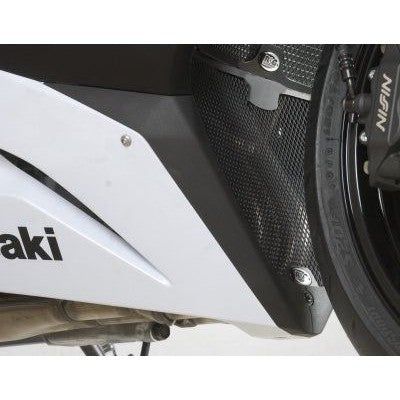 Load image into Gallery viewer, R&G Racing Black Downpipe Grill For 2012-2018 Kawasaki Ninja ZX6R ZX600R