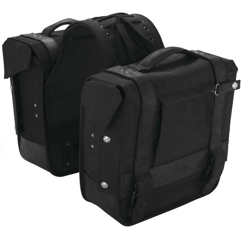 Load image into Gallery viewer, Burly Brand Voyager Throw Over Saddlebags Black - B15-1002B