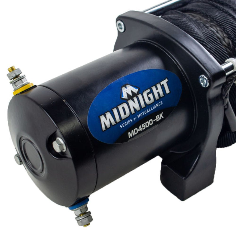 Load image into Gallery viewer, Viper Midnight UTV Winch Kit 4500 lb With 50 Feet Black Synthetic Rope With Mount