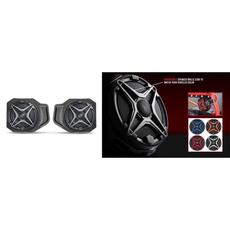 Load image into Gallery viewer, SSV Works Front 6.5" Speaker Pods With Grey Grilles For Polaris Ranger XP 1000 18-22