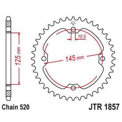 Load image into Gallery viewer, JT Sprockets Rear Steel Sprocket 38 Tooth 38T 520 Chain JTR1857.38