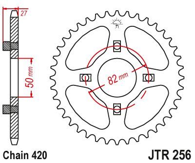 Load image into Gallery viewer, JT Sprockets Rear Steel Sprocket 44 Tooth 44T 420 Chain JTR256.44