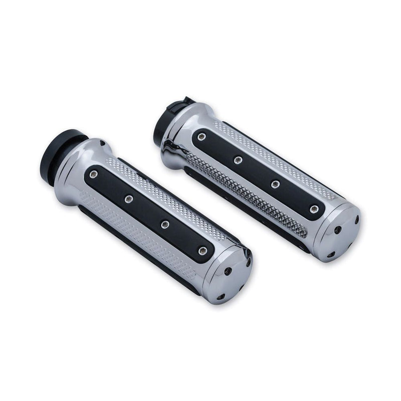 Load image into Gallery viewer, Kuryakyn Chrome Heavy Industry Grips Electronic Throttle Wire Harley Touring TBW