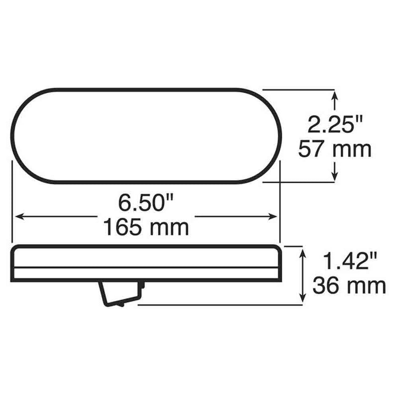 Load image into Gallery viewer, LED Tail Light With Cyclops Back-Up Eye - Grommet Mount - 6.50 X 2.25 Inch Oval, Red + White, Includes Wiring Pigtails