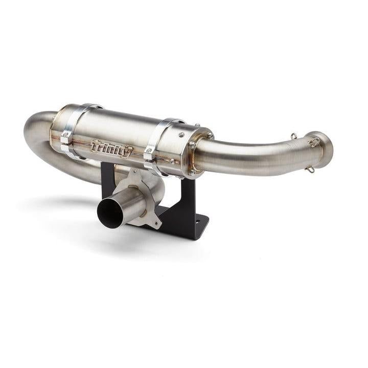 Load image into Gallery viewer, Trinity Racing Stage 5 Center Exit Slip On Exhaust Brushed Stainless Steel Muffler