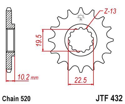 Load image into Gallery viewer, JT Sprockets Front Steel Countershaft Sprocket SC 13 Tooth 13T 520 Chain