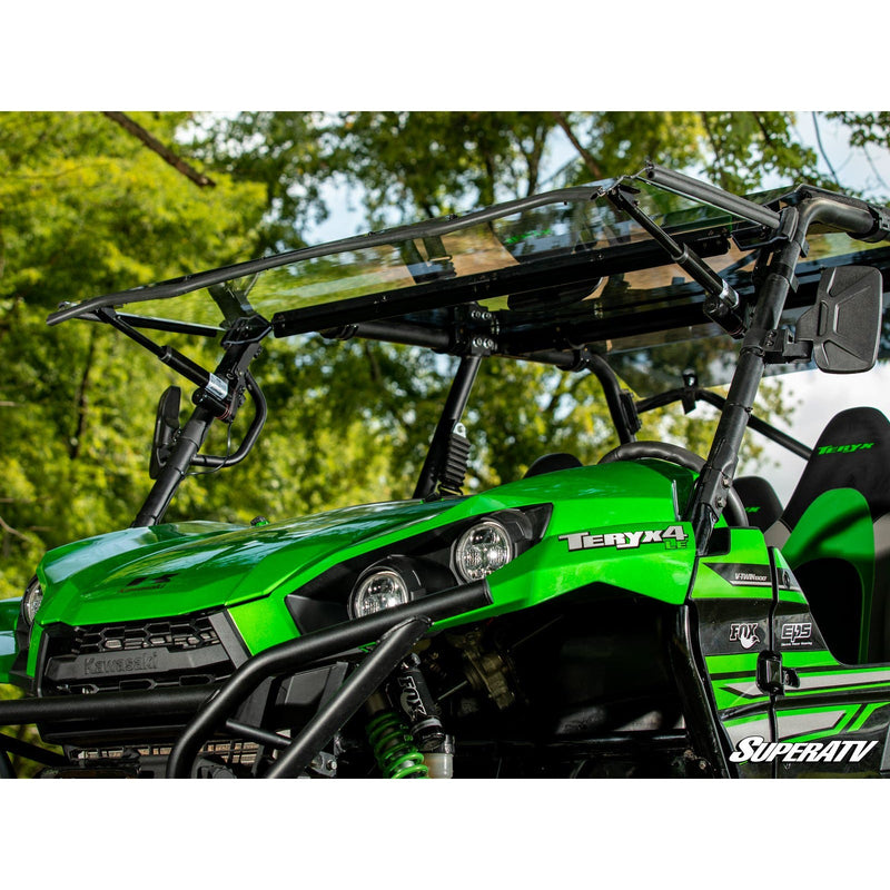Load image into Gallery viewer, SuperATV Kawasaki Teryx MaxDrive Power Flip Windshield PFWS-K-TRX4-70