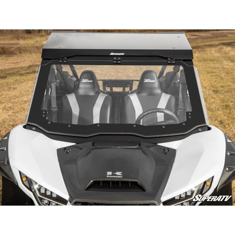 Load image into Gallery viewer, SuperATV Kawasaki Teryx KRX 1000 MaxDrive Power Flip Windshield PFWS-K-KRX-70
