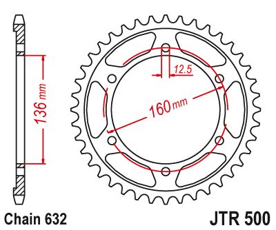Load image into Gallery viewer, JT Sprockets Rear Steel Sprocket 41 Tooth 41T 632 Chain JTR500.41