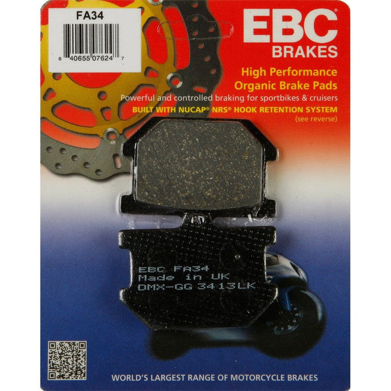 Load image into Gallery viewer, EBC 1 Pair FA Series Organic Replacement Brake Pads MPN FA34