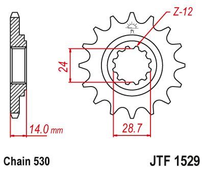 Load image into Gallery viewer, JT Sprockets Front Steel Countershaft Sprocket 17 Tooth 17T 530 Chain
