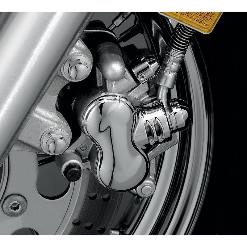 Load image into Gallery viewer, Yamaha XVS1300A V-Star 1300 07-13Brake Caliper Cover Front Chrome for Kuryakyn