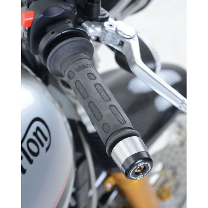 Load image into Gallery viewer, R&G Racing Black Bar End Sliders For 2012-2024 Husqvarna Nuda 900R