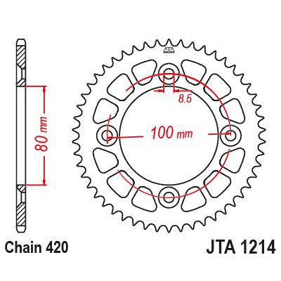 Load image into Gallery viewer, JT Sprockets Rear Racelite Aluminum Race Sprocket Red 38 Tooth 38T 420 Chain
