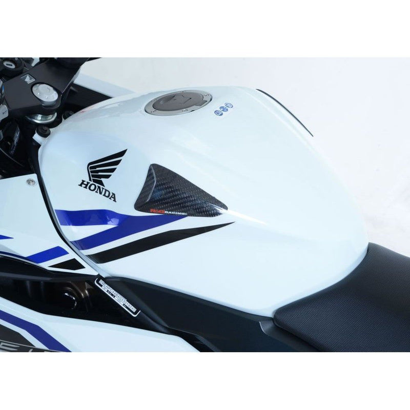 Load image into Gallery viewer, R&G Racing Carbon Fibre Tank Sliders For 2016-2018 Honda CBR500R TS0034C