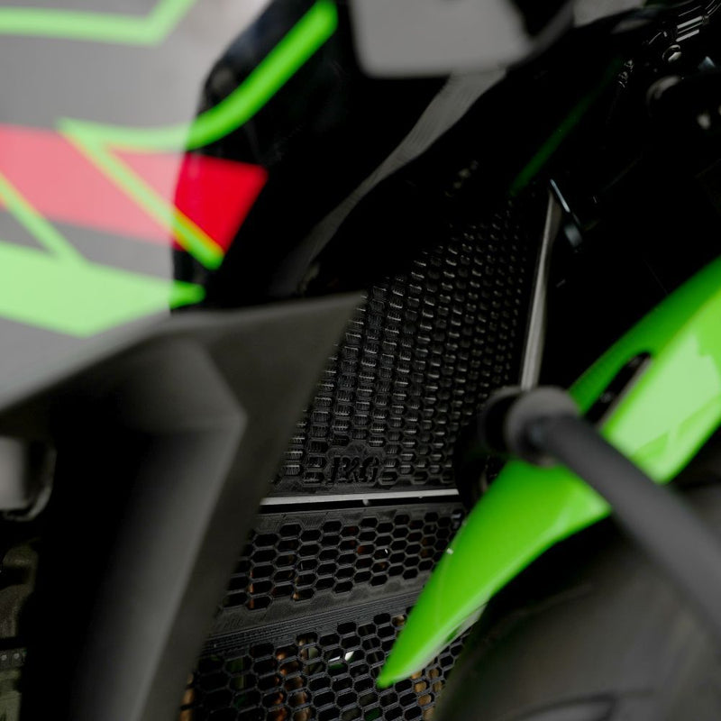 Load image into Gallery viewer, R&G Racing Matt Black PRO Radiator Guard For 2023-2024 Kawasaki Ninja ZX4R ZX400 ABS SE