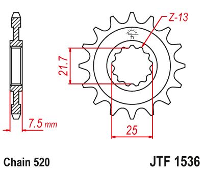 Load image into Gallery viewer, JT Sprockets Front Steel Countershaft Sprocket 16 Tooth 16T 520 Chain