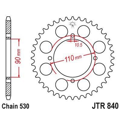 Load image into Gallery viewer, JT Sprockets Rear Steel Sprocket 38 Tooth 38T 530 Chain For Yamaha XS250 RK,SK 1982 JTR840.38