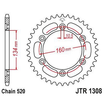 Load image into Gallery viewer, JT Sprockets Rear Steel Sprocket 45 Tooth 45T 520 Chain JTR1308.45