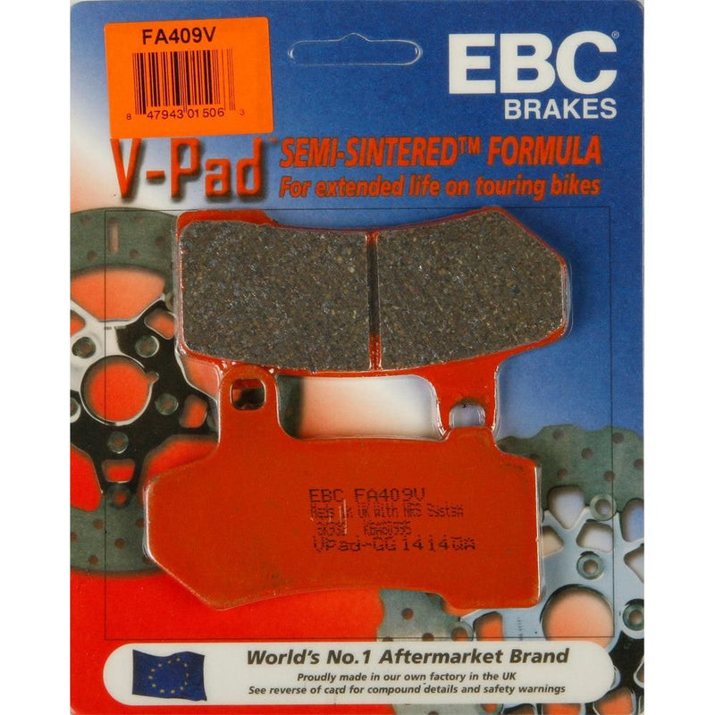 Load image into Gallery viewer, EBC 1 Pair V-Pad Semi-Sintered Touring Brake Pads MPN FA409V