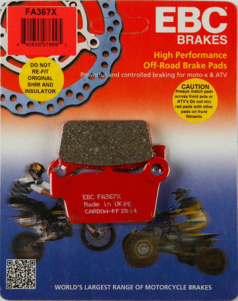 Load image into Gallery viewer, EBC 1 Pair Performance X-Series Carbon Brake Pads MPN FA367X