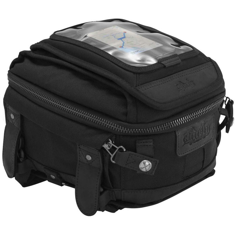 Load image into Gallery viewer, Burly Brand Voyager Tank/Tail Bag Black - B15-1010B