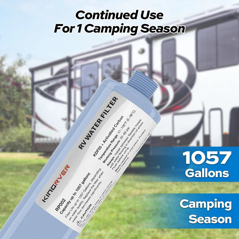Load image into Gallery viewer, RV Camper Inline Water Filter Reduce Chlorine Camping Water Hose Filter
