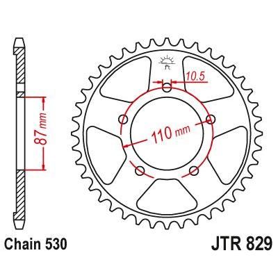 Load image into Gallery viewer, JT Sprockets Rear Steel Sprocket 42 Tooth 42T 530 Chain For Suzuki RF600R RT,RV 1996-1997 JTR829.42
