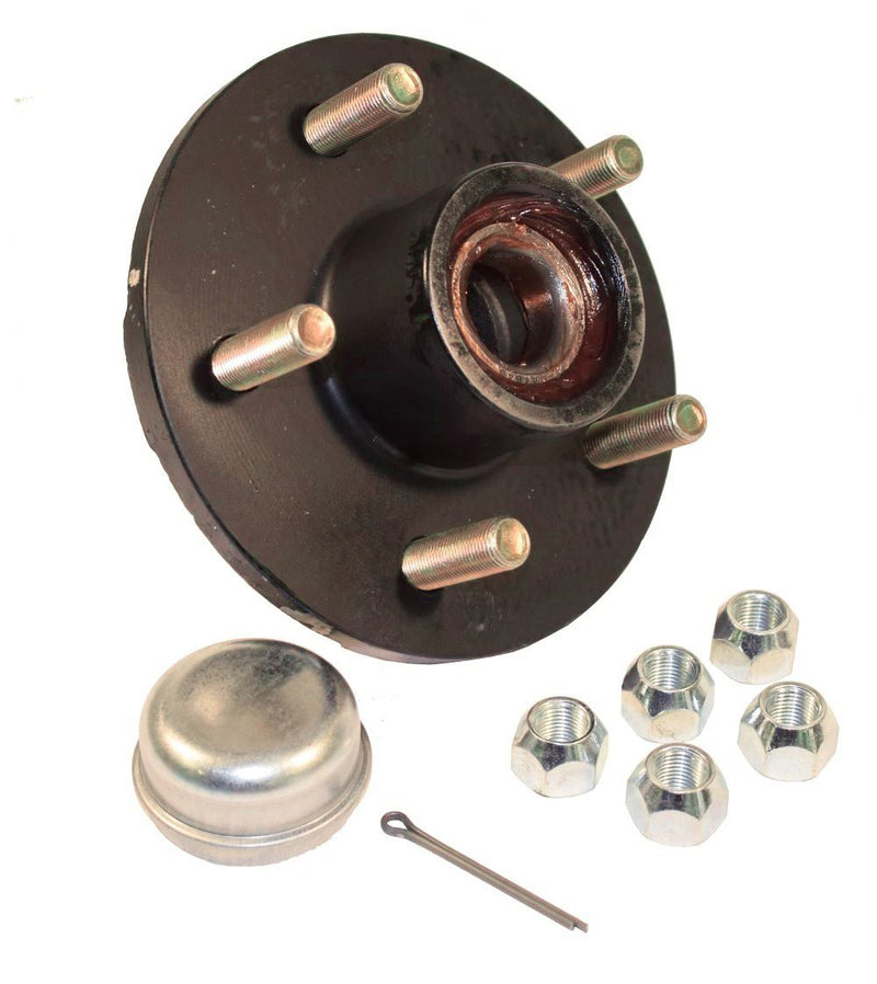 Load image into Gallery viewer, Pre-Grease-Packed Trailer Hub Assembly - 5 On 4-1/2" Bolt Circle, 1,750 lbs. Capacity For 1-3/8" To 1-1/16" tapered spindles