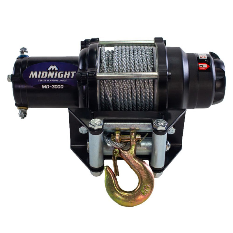 Load image into Gallery viewer, Viper Midnight ATV Winch Kit 3000 lb With 50 Feet Steel Cable With Mount