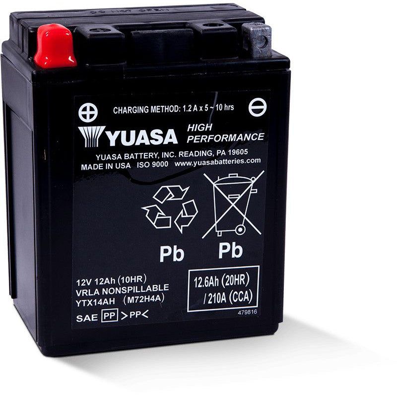 Load image into Gallery viewer, Yuasa Maintenance Free YTX14AH 12 Volt Battery YUAM72H4A