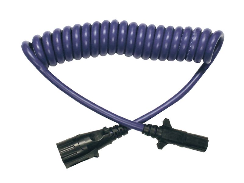 Load image into Gallery viewer, Blue Ox 7-Way To 4-Way Coiled Electrical Cable With Car 4-Way Socket