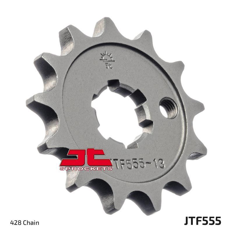 Load image into Gallery viewer, JT Sprockets Front Steel Countershaft Sprocket 14 Tooth 14T 428 Chain For Kawasaki KX100 C2 1999 JTF555.14