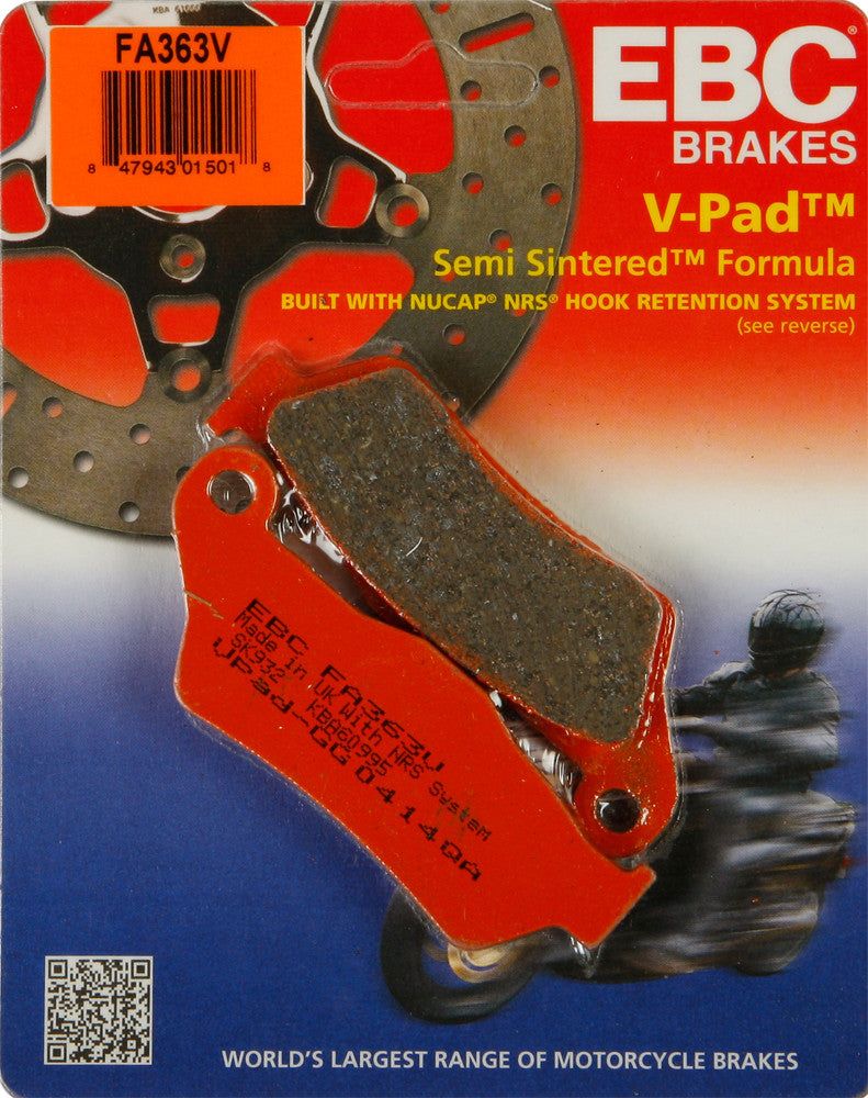 Load image into Gallery viewer, EBC 1 Pair V-Pad Semi-Sintered Touring Brake Pads MPN FA363V