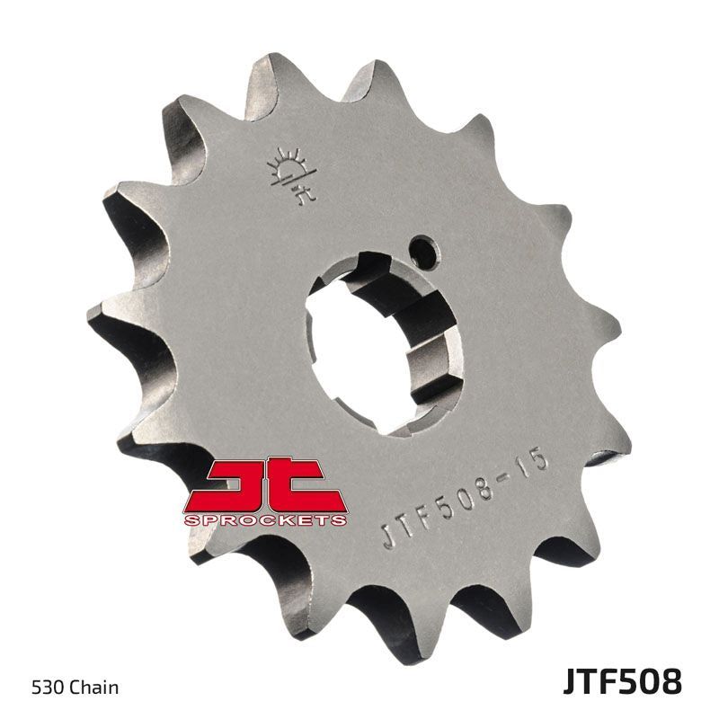 Load image into Gallery viewer, JT Sprockets Front Steel Sprocket 15 Tooth 15T 530 Chain For Kawasaki KH400 A3/A4/A5 1976-1978 JTF508.15