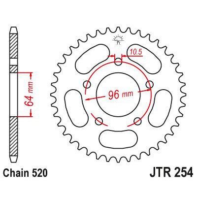 Load image into Gallery viewer, JT Sprockets Rear Steel Sprocket 50 Tooth 50T 520 Chain JTR254.50